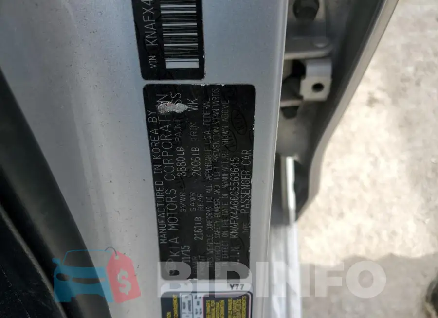 KNAFX4A66G5563645 Photo# 12