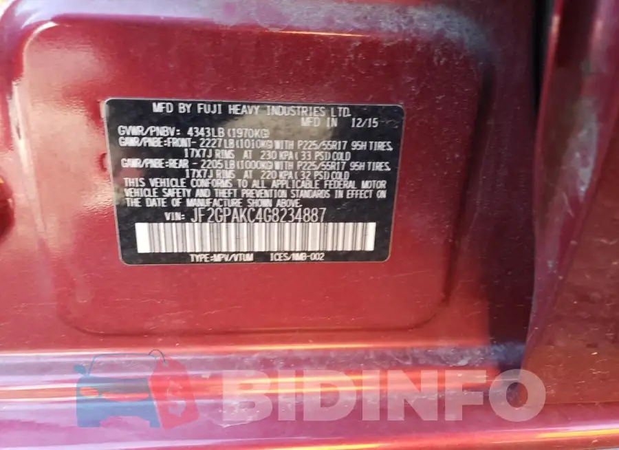 JF2GPAKC4G8234887 Photo# 12