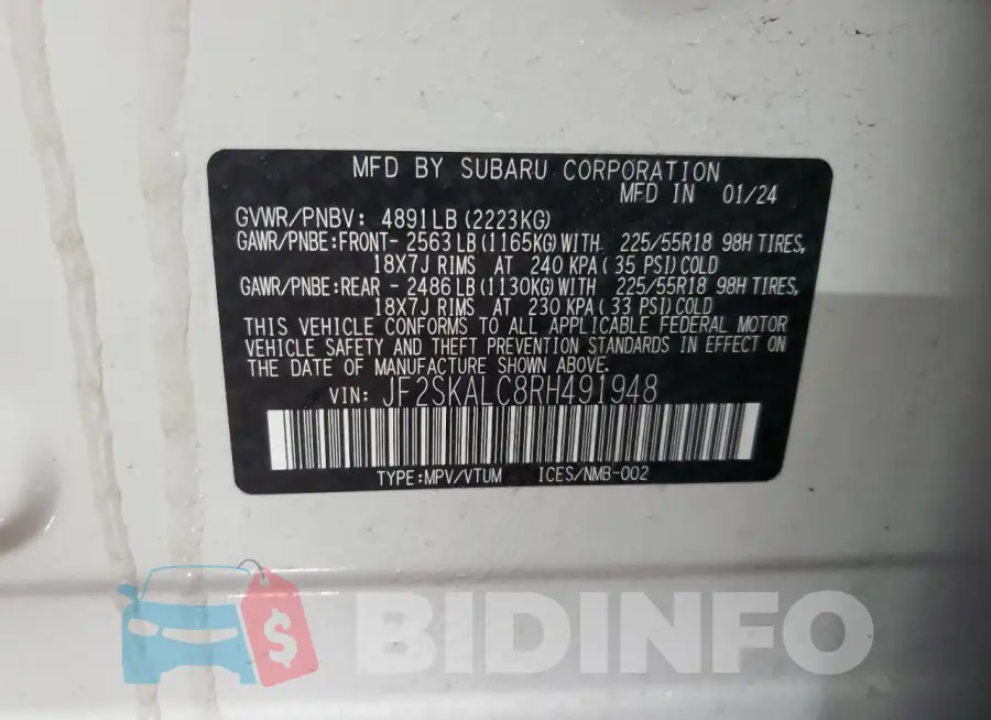 JF2SKALC8RH491948 Photo# 12