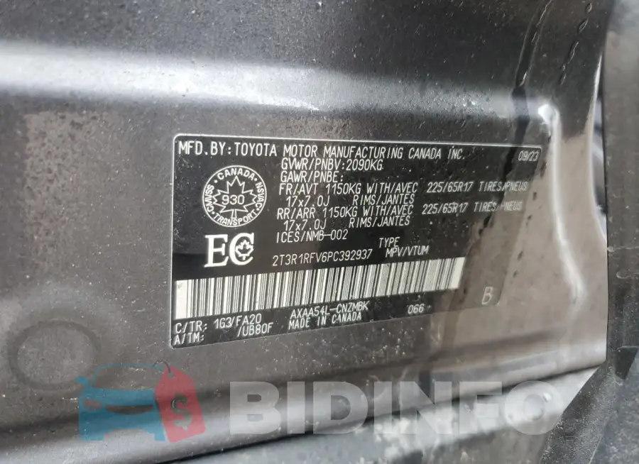 2T3R1RFV6PC392937 Photo# 13