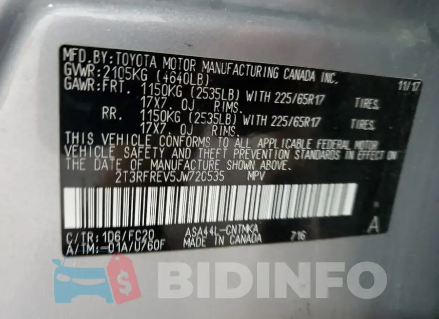 2T3RFREV5JW720535 Photo# 14