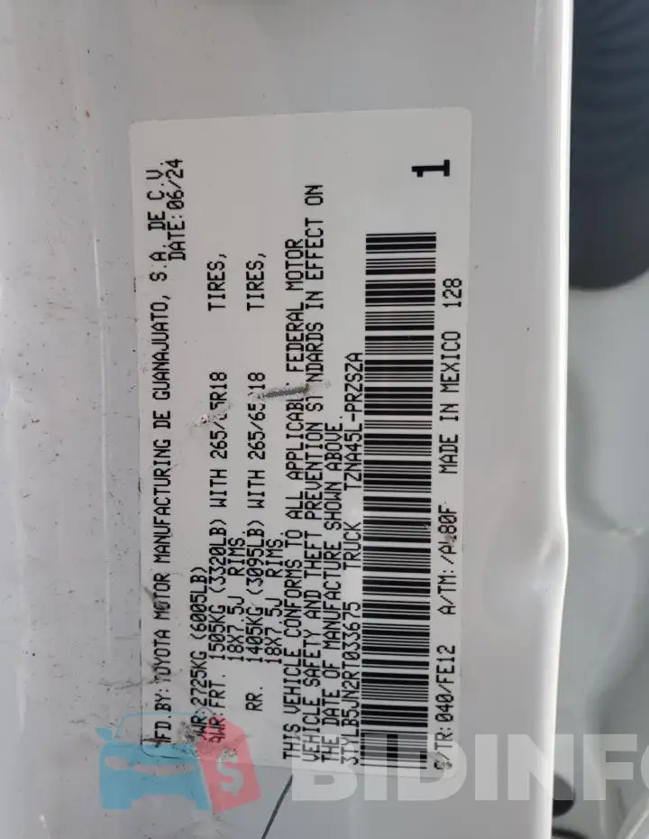 3TYLB5JN2RT033675 Photo# 12