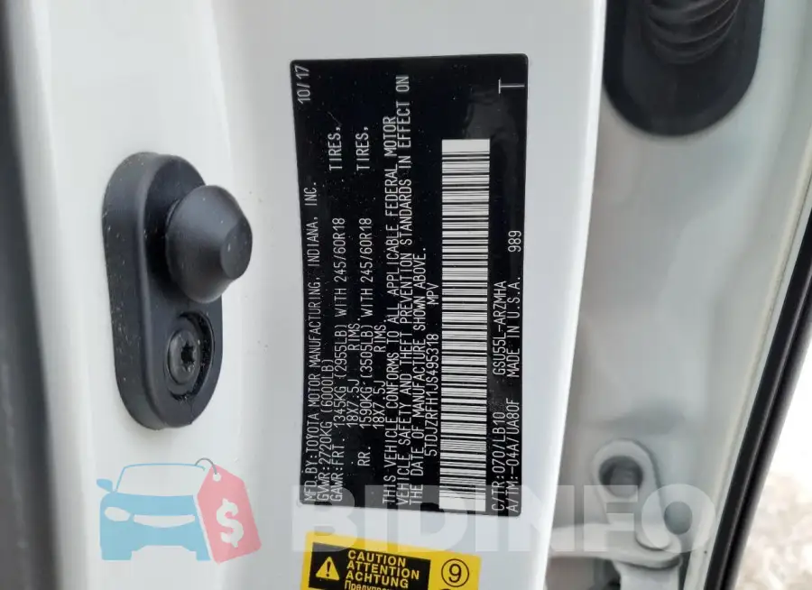 5TDJZRFH1JS495318 Photo# 13