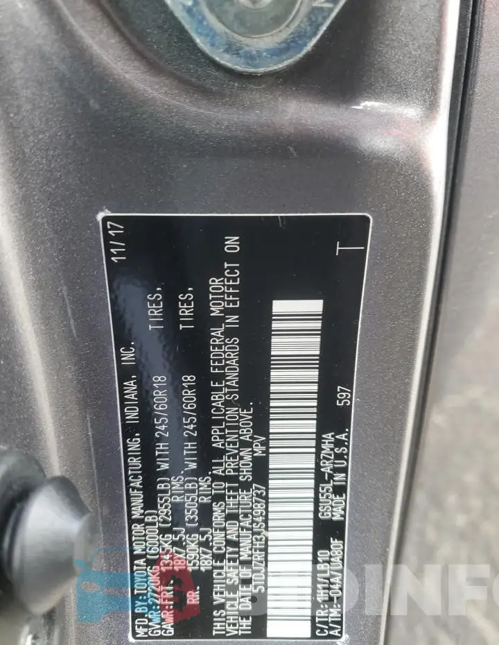 5TDJZRFH3JS498737 Photo# 13