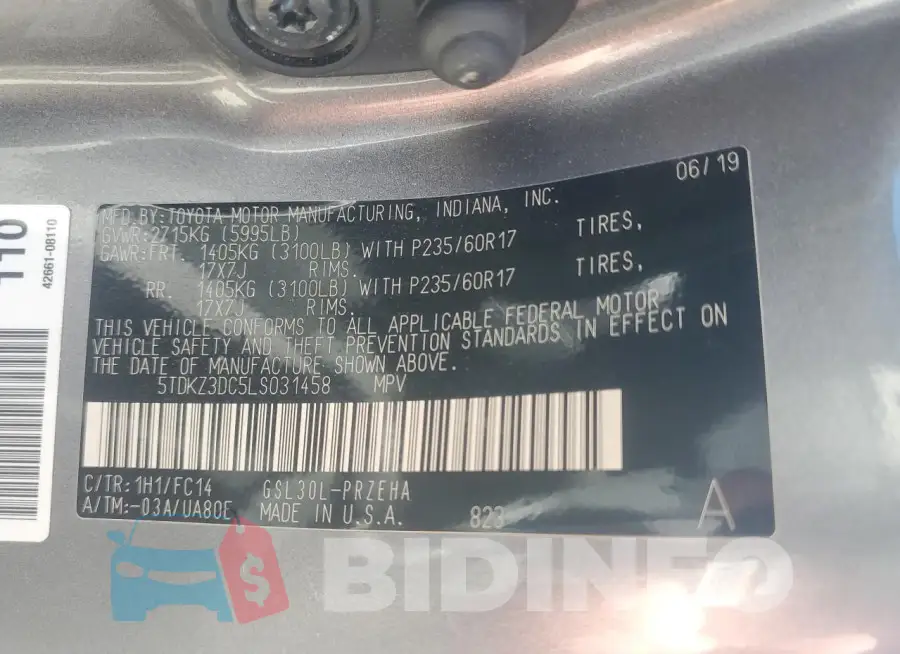 5TDKZ3DC5LS031458 Photo# 13