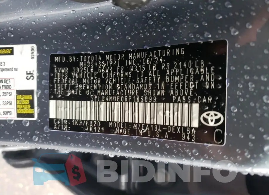 5YFB4MDE0RP186099 Photo# 13