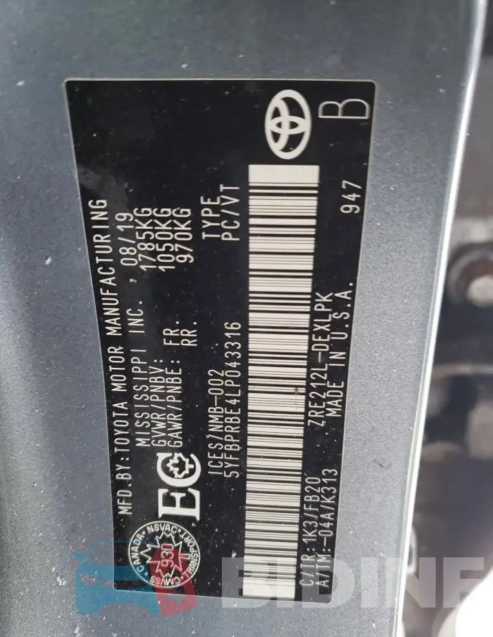 5YFBPRBE4LP043316 Photo# 13