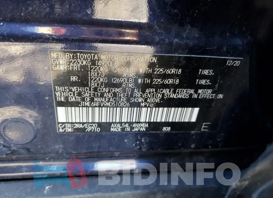 JTME6RFV9MD510826 Photo# 13