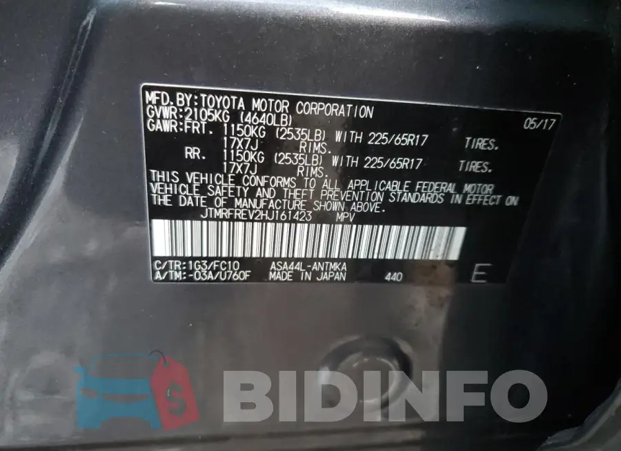 JTMRFREV2HJ161423 Photo# 13