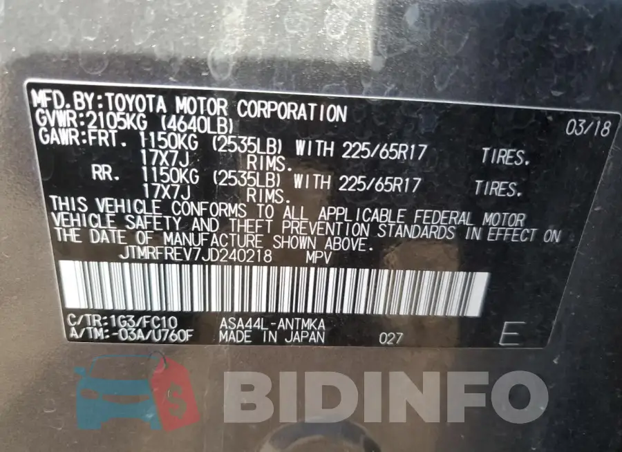 JTMRFREV7JD240218 Photo# 13