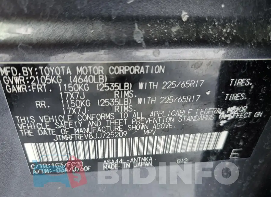 JTMRFREV8JJ725209 Photo# 14