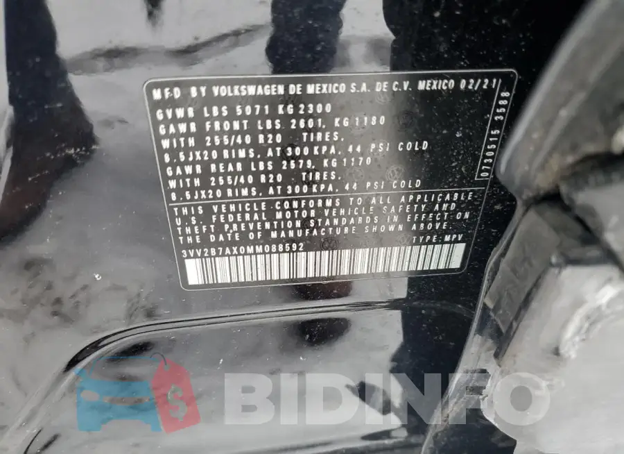 3VV2B7AX0MM088592 Photo# 13