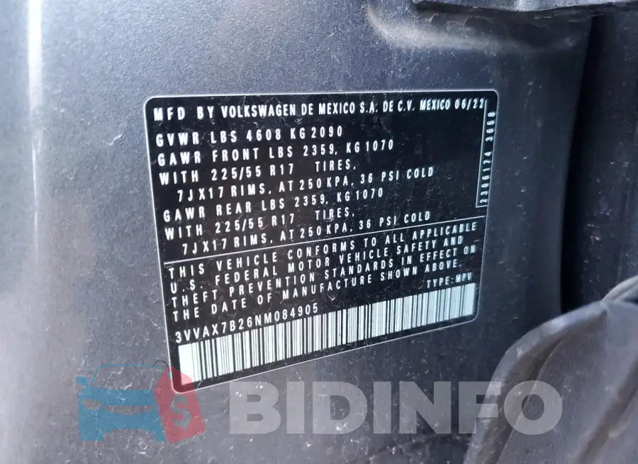 3VVAX7B26NM084905 Photo# 13