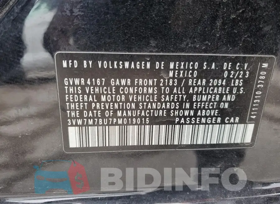 3VW7M7BU7PM019015 Photo# 12