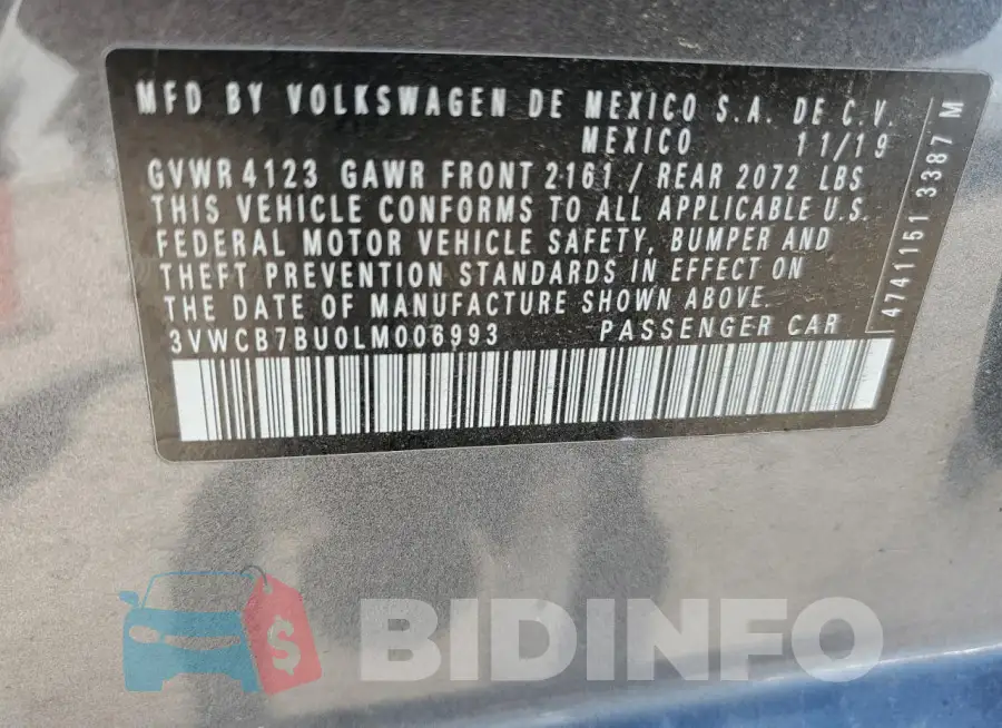 3VWCB7BU0LM006993 Photo# 13