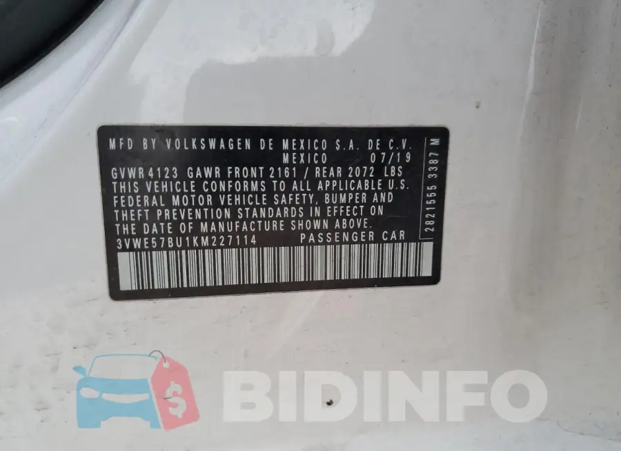 3VWE57BU1KM227114 Photo# 12