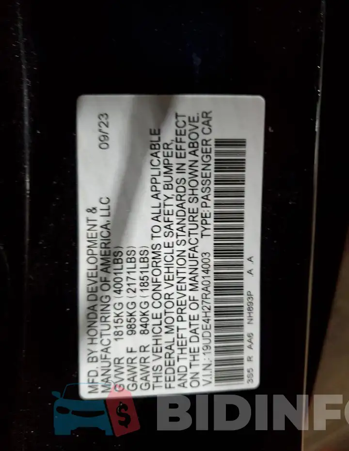 19UDE4H27RA014003 Photo# 13
