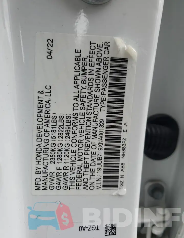 19UUB7F9XNA001329 Photo# 12