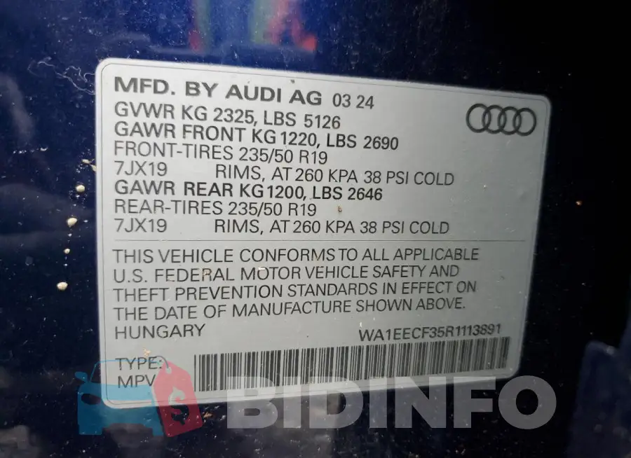WA1EECF35R1113891 Photo# 13