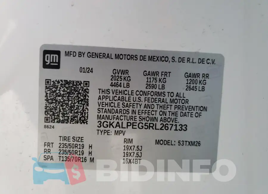 3GKALPEG5RL267133 Photo# 13