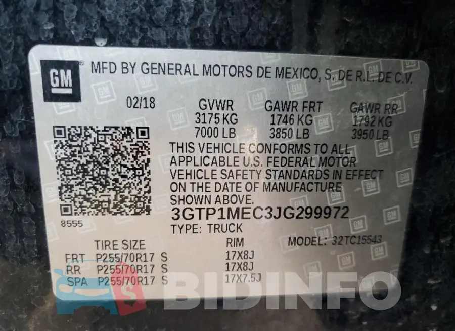 3GTP1MEC3JG299972 Photo# 12