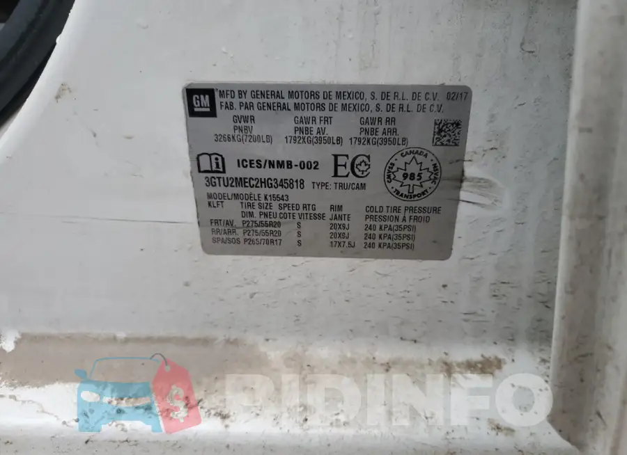 3GTU2MEC2HG345818 Photo# 12