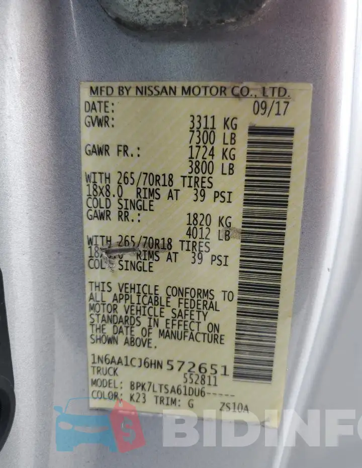 1N6AA1CJ6HN572651 Photo# 12