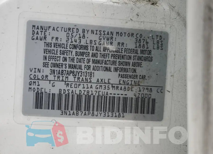 3N1AB7AP8JY313181 Photo# 13