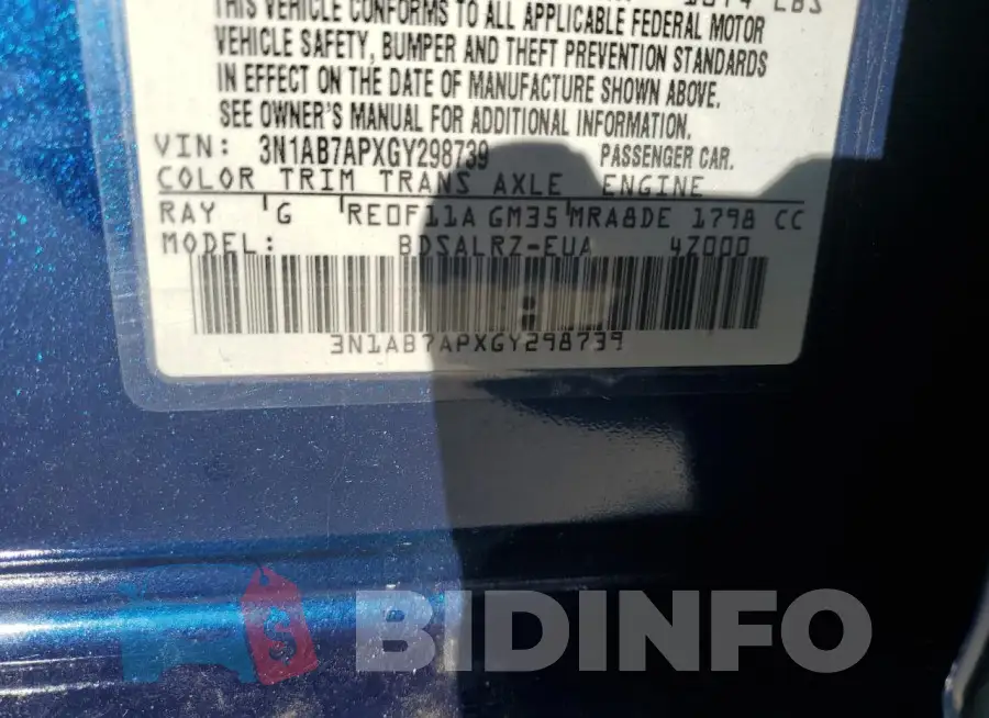 3N1AB7APXGY298739 Photo# 12