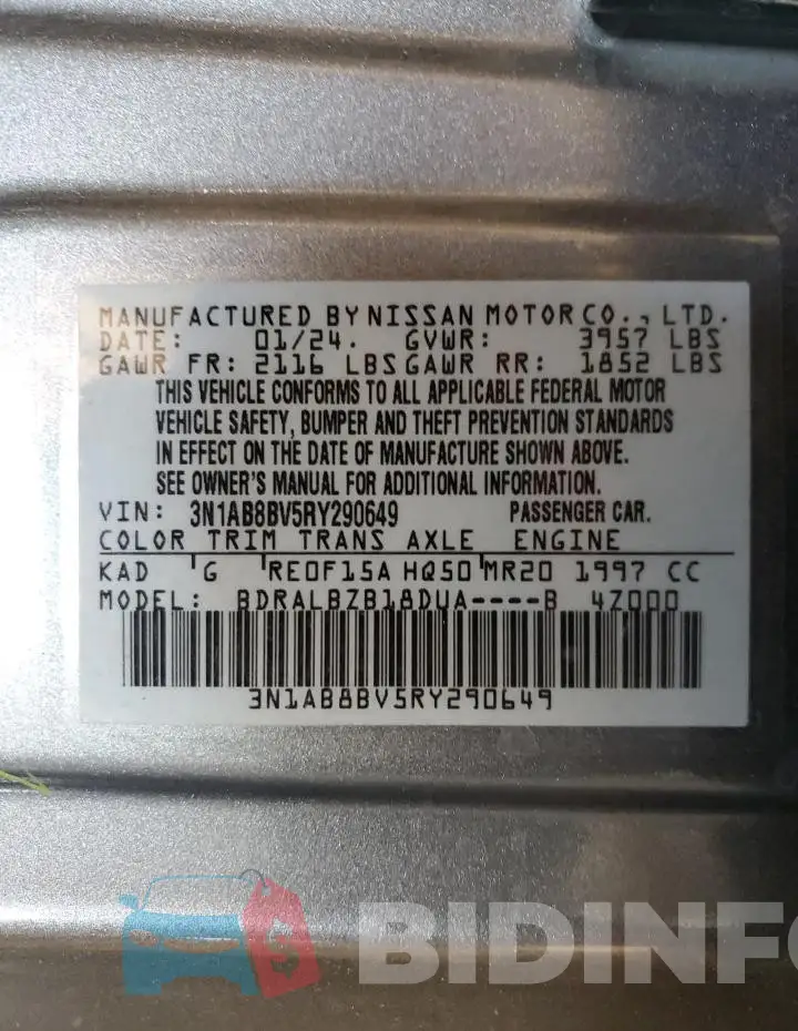 3N1AB8BV5RY290649 Photo# 12