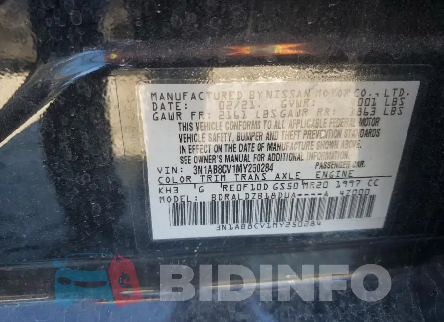 3N1AB8CV1MY250284 Photo# 12