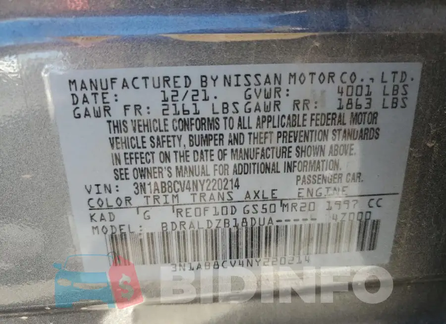 3N1AB8CV4NY220214 Photo# 13