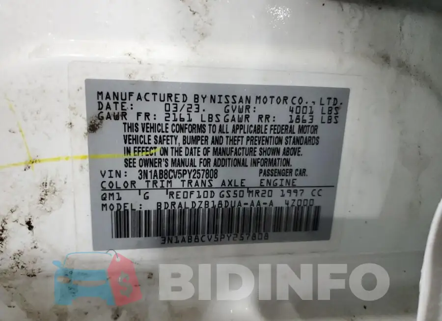 3N1AB8CV5PY257808 Photo# 12