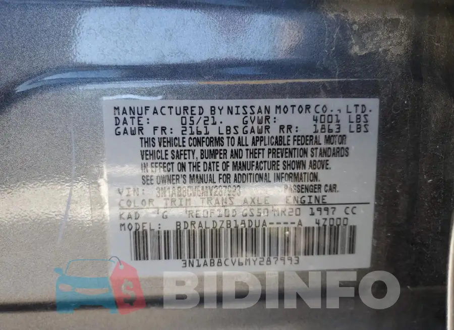 3N1AB8CV6MY287993 Photo# 12