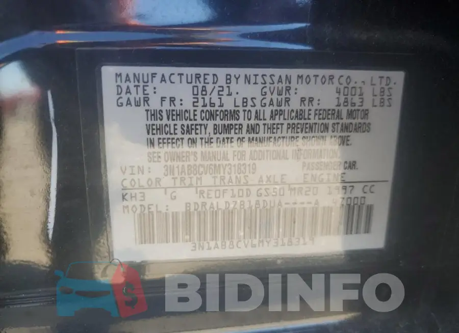 3N1AB8CV6MY318319 Photo# 12