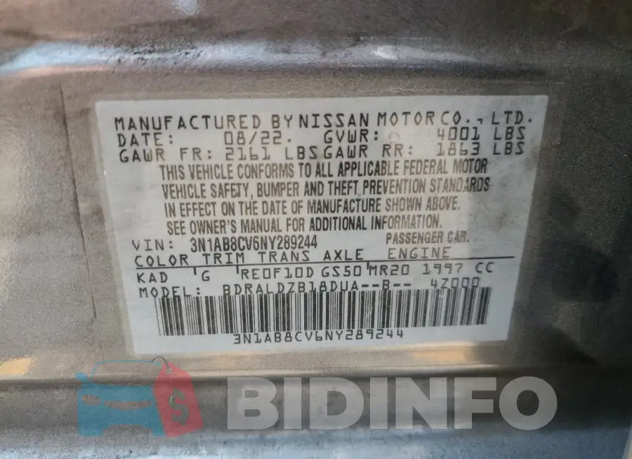 3N1AB8CV6NY289244 Photo# 13