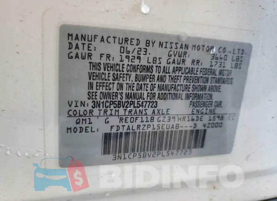 3N1CP5BV2PL547723 Photo# 12