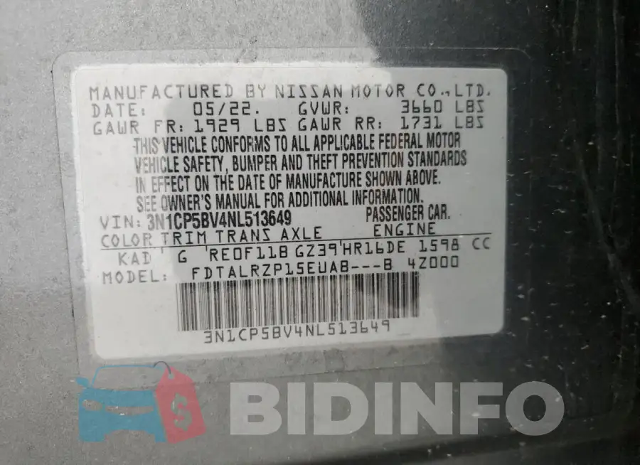 3N1CP5BV4NL513649 Photo# 14