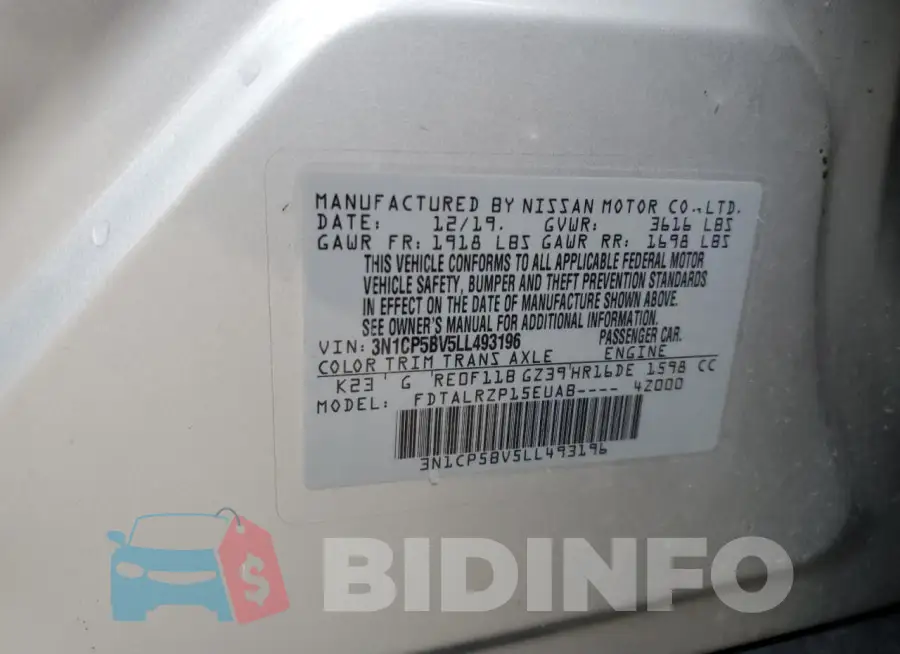 3N1CP5BV5LL493196 Photo# 13