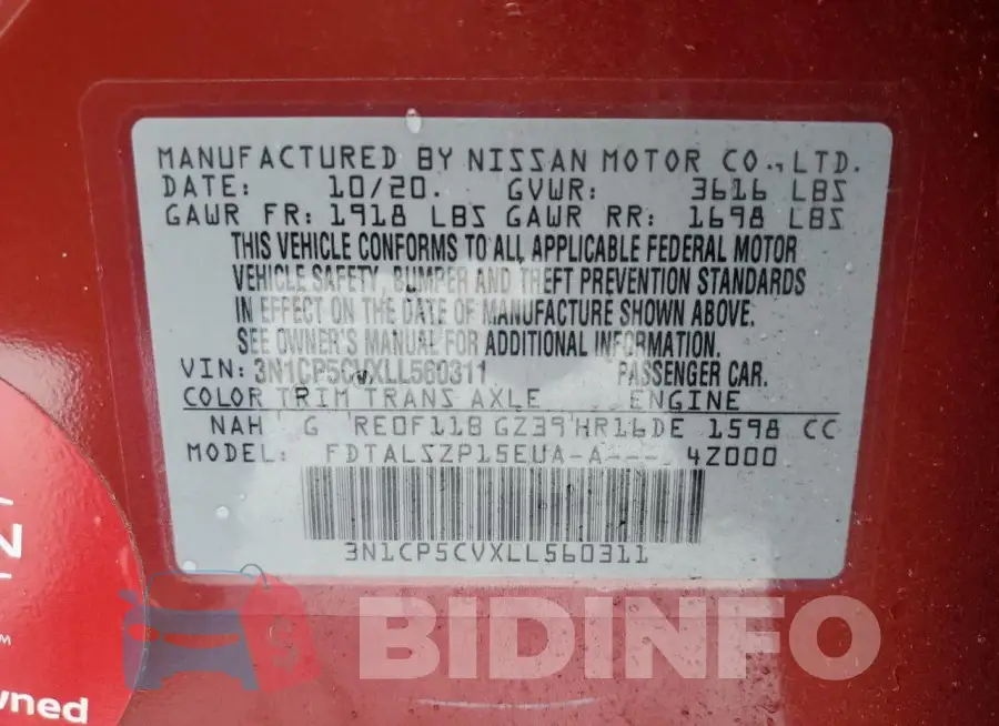 3N1CP5CVXLL560311 Photo# 12
