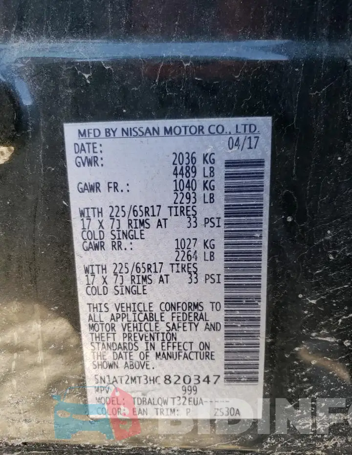 5N1AT2MT3HC820347 Photo# 13