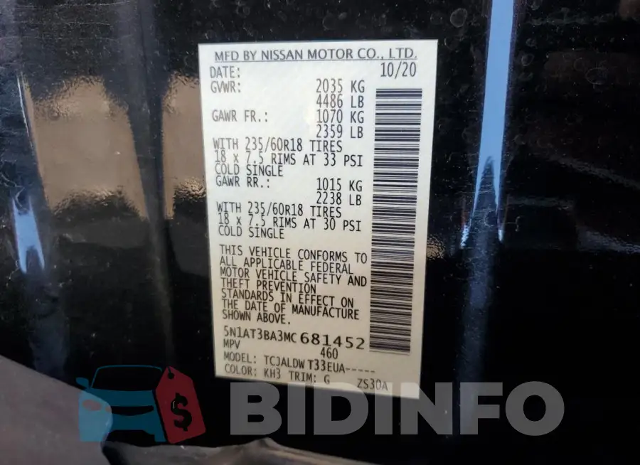 5N1AT3BA3MC681452 Photo# 13