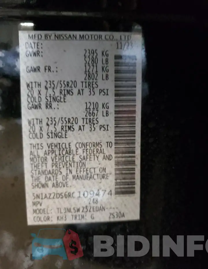 5N1AZ2DS6RC109474 Photo# 12