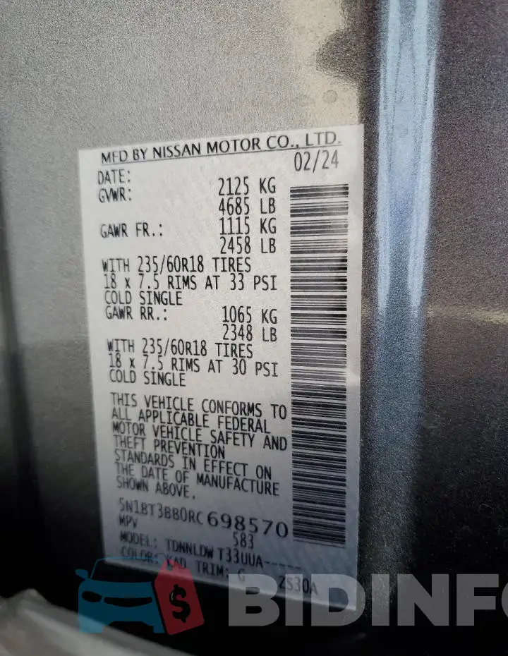5N1BT3BB0RC698570 Photo# 13