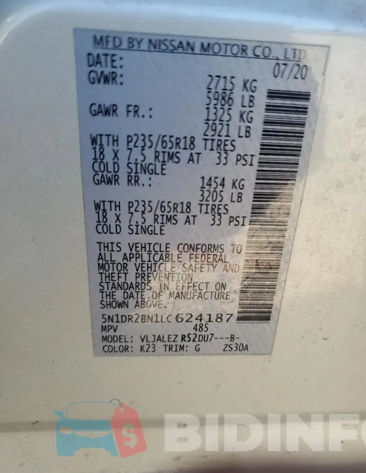 5N1DR2BN1LC624187 Photo# 14