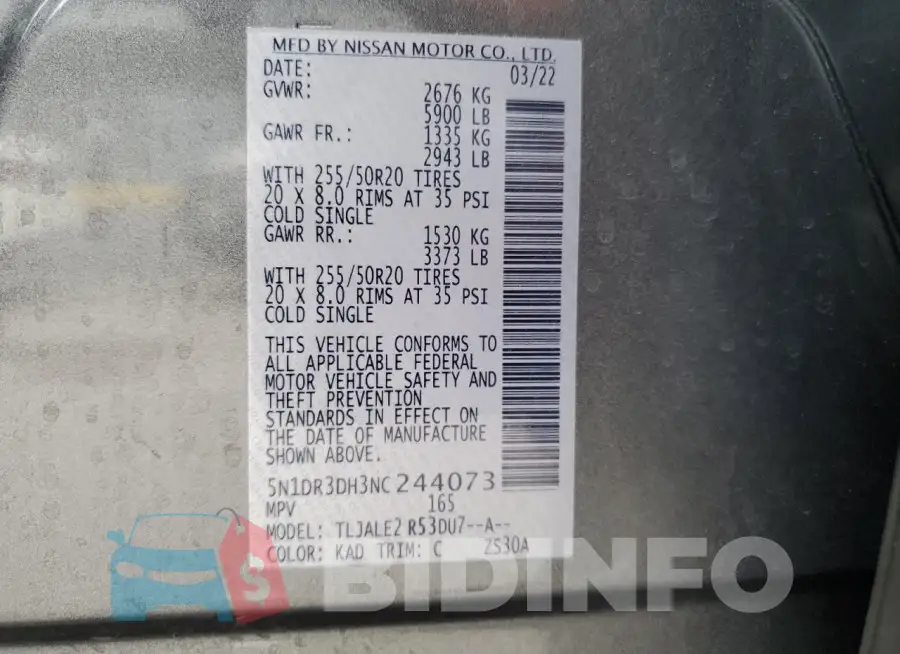 5N1DR3DH3NC244073 Photo# 13