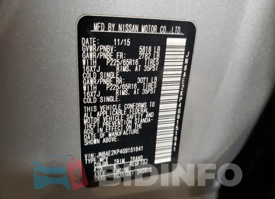 JN8AE2KP4G9151641 Photo# 13