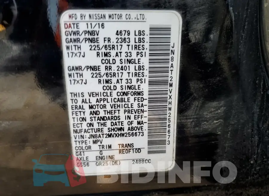 JN8AT2MVXHW256673 Photo# 13