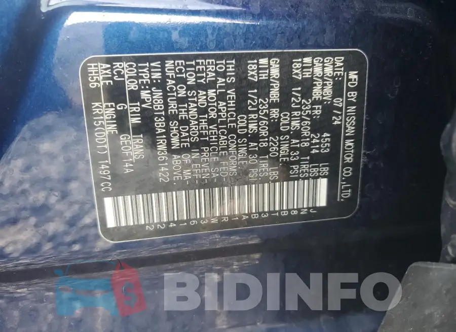 JN8BT3BA1RW361422 Photo# 14