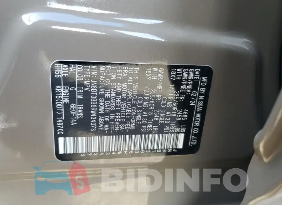 JN8BT3BB6RW434373 Photo# 13